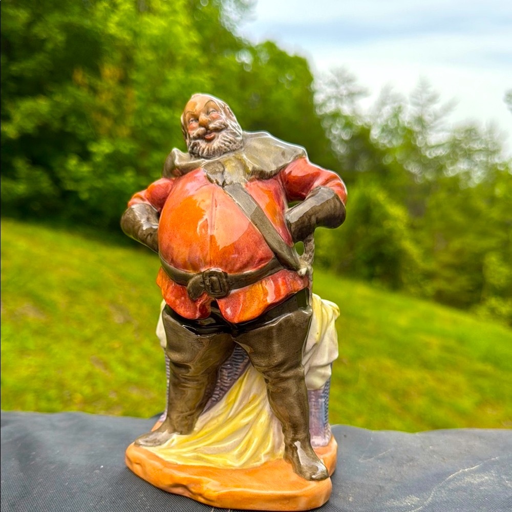 Vintage Royal Doughton Falstaff Rustic Red and Brown Ceramic Sculpture Art